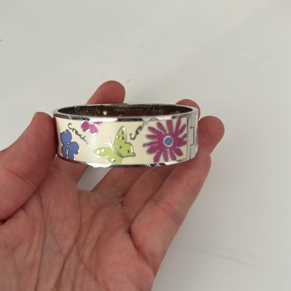 Coach Silver and Multicolor Butterfly Bangle - Picture 2 of 5